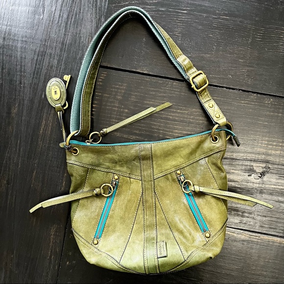 Fossil Leather Monika Crossbody Shoulder Bag in Olive Green - Picture 1 of 11